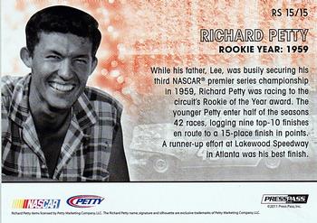 2011 Press Pass Fanfare - Rookie Standouts #RS 15 Richard Petty Back