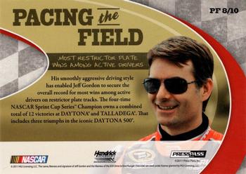 2011 Press Pass Legends - Pacing The Field Brushed Foil #PF8 Jeff Gordon Back