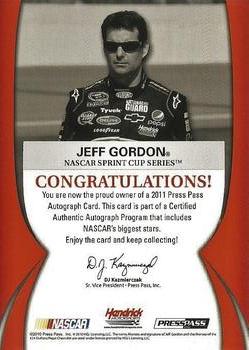 2011 Press Pass - Autographs Bronze #NNO Jeff Gordon Back