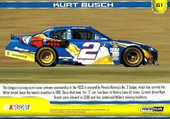 2011 Press Pass - Blue #61 Kurt Busch's Car Back