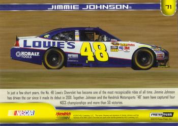 2011 Press Pass - Gold #71 Jimmie Johnson's Car Back