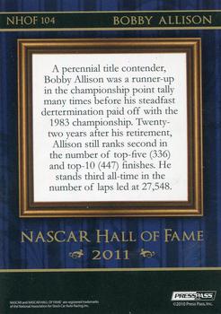 2011 Press Pass - NASCAR Hall of Fame Blue #NHOF 104 Bobby Allison Back