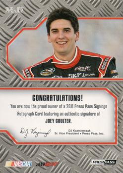 2011 Press Pass - Signings Brushed Metal #PPS-JC2 Joey Coulter Back