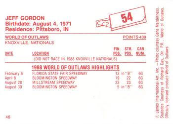 1988 World of Outlaws #54 Jeff Gordon Back