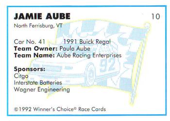 1992 Winner's Choice Busch #10 Jamie Aube's Car Back