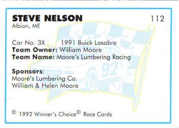1992 Winner's Choice Busch #112 Steve Nelson's Car Back