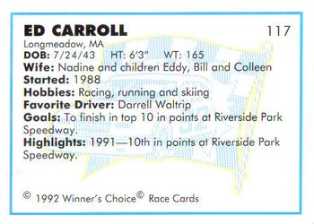 1992 Winner's Choice Busch #117 Ed Carroll Back