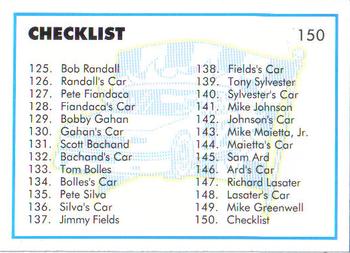 1992 Winner's Choice Busch #150 Checklist Card Back
