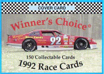 1992 Winner's Choice Busch #1 Cover Card Front