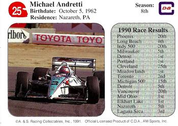 1991 All World #25 Michael Andretti Back