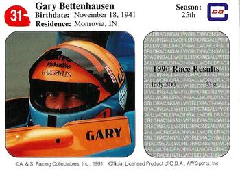 1991 All World #31 Gary Bettenhausen Back