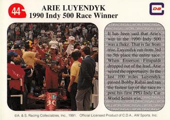 1991 All World #44 '90 Indy 500 Race Winner Arie Luyendyk Back