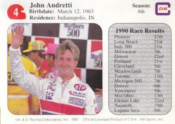 1991 All World #4 John Andretti Back