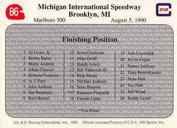 1991 All World #86 '90 Michigan 500 Mile Race Back