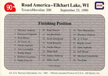 1991 All World #90 '90 Elkhart Lake Race Back