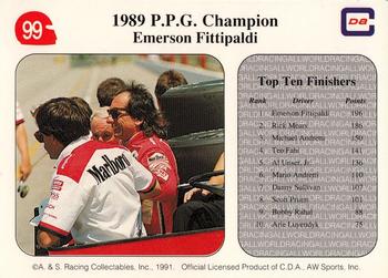 1991 All World #99 1989 P.P.G. Champion Emerson Fittipaldi Back