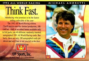 1992 All World Indy #P Michael Andretti Front