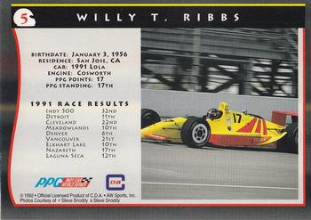 1992 All World Indy #5 Willy T. Ribbs Back