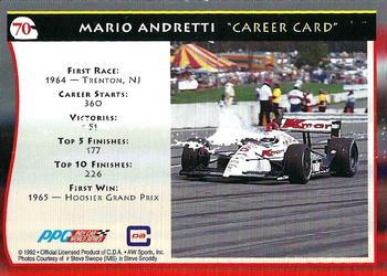 1992 All World Indy #70 Mario Andretti Back