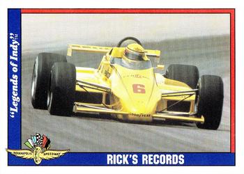 1991 Collegiate Collection Legends of Indy #31 Rick's Records Front