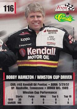 1995 Finish Line #116 Bobby Hamilton Back
