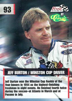 1995 Finish Line #93 Jeff Burton Back