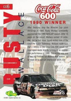 1995 Finish Line Coca-Cola 600 - Winners #CC6 Rusty Wallace Back