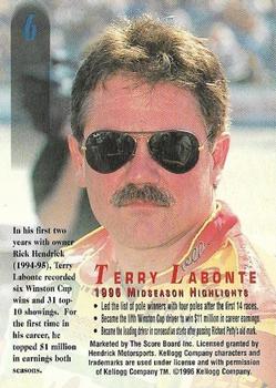 1996 Score Board Autographed #6 Terry Labonte Back