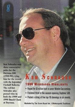 1996 Score Board Autographed #8 Ken Schrader Back