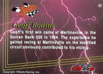 1993 Wheels Rookie Thunder #45 Geoff Bodine Back