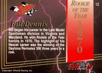 1993 Wheels Rookie Thunder #12 Bill Dennis Back