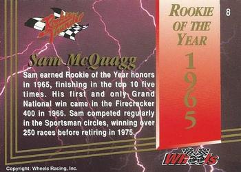 1993 Wheels Rookie Thunder - Platinum #8 Sam McQuagg Back