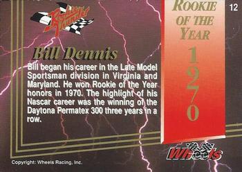1993 Wheels Rookie Thunder - Platinum #12 Bill Dennis Back
