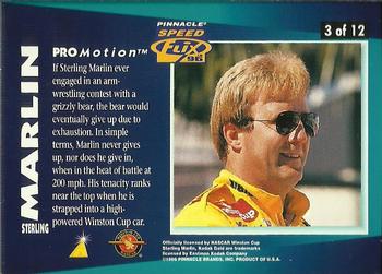 1996 Pinnacle Speedflix - ProMotion #3 Sterling Marlin Back