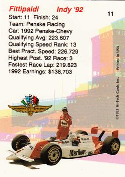 1993 Hi-Tech Indy #11 Emerson Fittipaldi Back