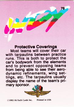 1993 Hi-Tech Indy #78 Protective Covering Back