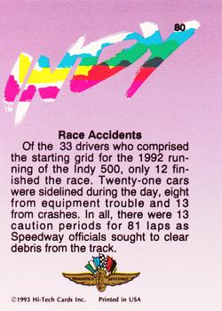 1993 Hi-Tech Indy #80 Race Accidents Back