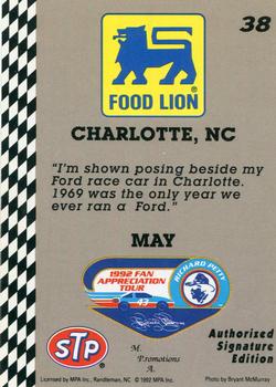 1992 Food Lion Richard Petty #38 Richard Petty Back