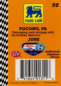 1992 Food Lion Richard Petty #52 Maurice Petty / Richard Petty Back