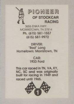 1991 Pioneer of Stockcar Racing #1 1933 Ford Back