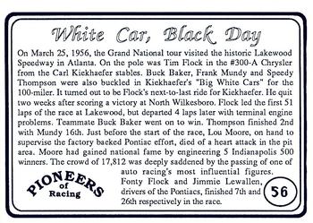 1991 Galfield Press Pioneers of Racing #56 Tim Flock Back