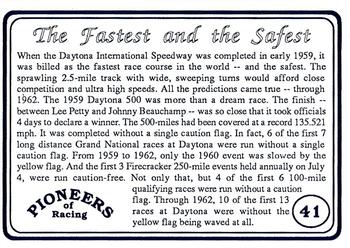 1991 Galfield Press Pioneers of Racing #41 The Fastest and the Safest Back