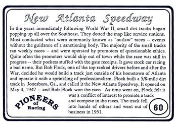 1991 Galfield Press Pioneers of Racing #60 Bob Flock Back
