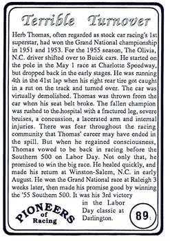 1991 Galfield Press Pioneers of Racing #89 Herb Thomas Back