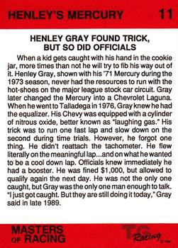 1989-90 TG Racing Masters of Racing #11 Henley Gray's Car Back