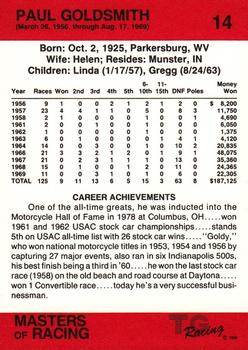 1989-90 TG Racing Masters of Racing #14 Paul Goldsmith Back