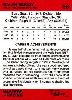 1989-90 TG Racing Masters of Racing #58 Ralph Moody Back