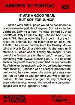 1989-90 TG Racing Masters of Racing #102 Junior Johnson Back
