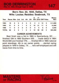 1989-90 TG Racing Masters of Racing #147 Bob Derrington Back