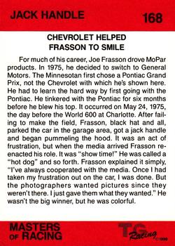 1989-90 TG Racing Masters of Racing #168 Joe Frasson Back